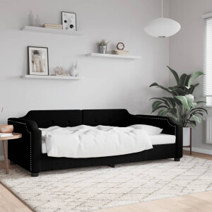 vidaXL Slaapbank 90x200 cm stof zwart