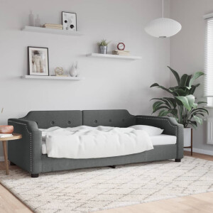 vidaXL Slaapbank 90x190 cm stof donkergrijs