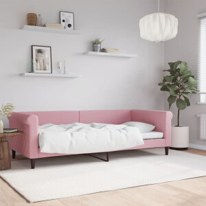 vidaXL Slaapbank 90x200 cm fluweel roze