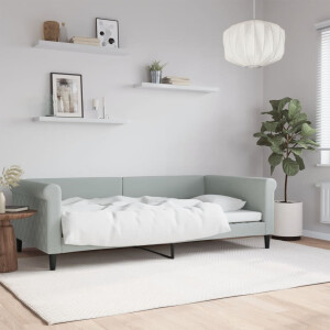 vidaXL Slaapbank 100x200 cm fluweel lichtgrijs