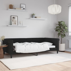 vidaXL Slaapbank 100x200 cm fluweel zwart
