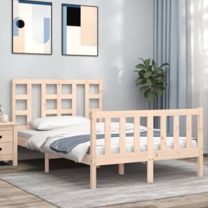 vidaXL Bedframe met hoofdbord massief hout