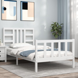 vidaXL Bedframe zonder matras massief grenenhout wit 140x200 cm