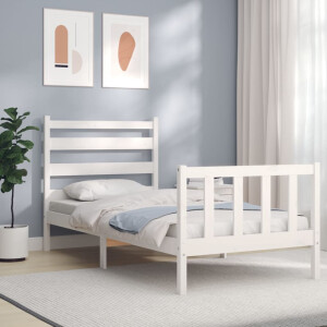 vidaXL Bedframe zonder matras massief grenenhout wit 140x200 cm