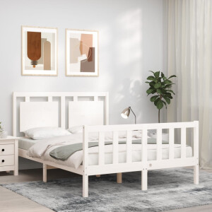 vidaXL Bedframe zonder matras massief grenenhout wit 120x200 cm