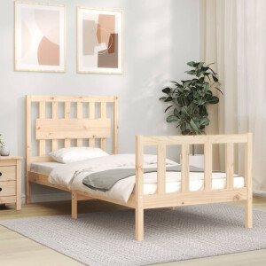 vidaXL Bedframe met hoofdbord massief hout