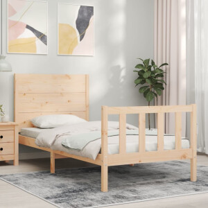 vidaXL Bedframe met hoofdbord massief hout