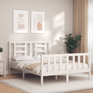 vidaXL Bedframe zonder matras massief grenenhout wit 120x200 cm