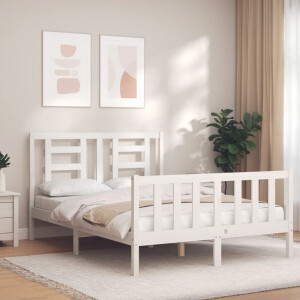 vidaXL Bedframe zonder matras massief grenenhout wit 140x200 cm