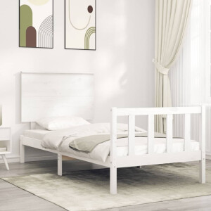 vidaXL Bedframe zonder matras massief grenenhout wit 140x200 cm