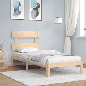 vidaXL Bedframe met hoofdbord massief hout