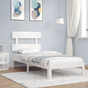 vidaXL Bedframe zonder matras massief grenenhout wit 140x200 cm