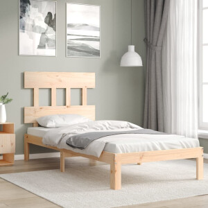 vidaXL Bedframe met hoofdbord massief hout