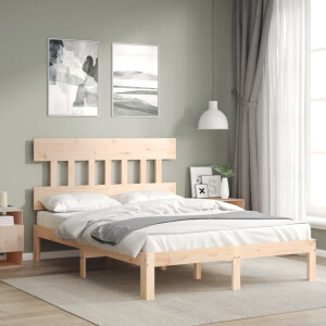 vidaXL Bedframe zonder matras massief grenenhout 140x190 cm