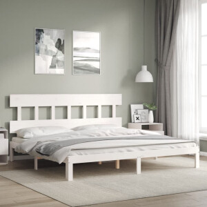 vidaXL Bedframe zonder matras massief grenenhout wit 200x200 cm