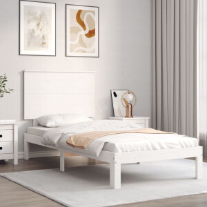 vidaXL Bedframe zonder matras massief grenenhout wit 90x200 cm