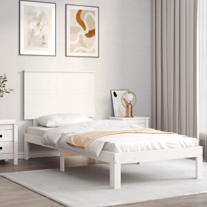 vidaXL Bedframe zonder matras massief grenenhout wit 140x200 cm
