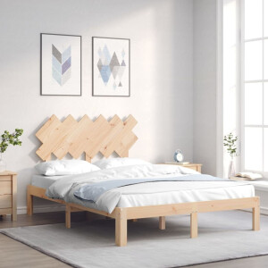 vidaXL Bedframe met hoofdbord massief hout