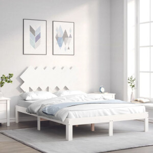 vidaXL Bedframe zonder matras massief grenenhout wit 120x200 cm