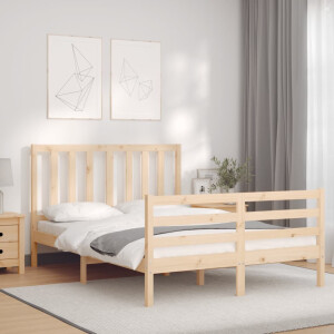 vidaXL Bedframe met hoofdbord massief hout