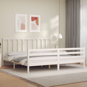 vidaXL Bedframe zonder matras massief grenenhout wit 200x200 cm
