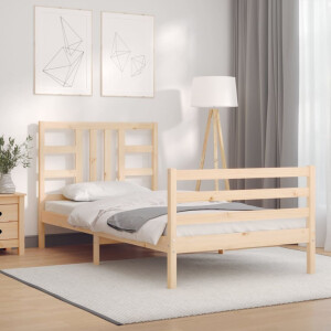 vidaXL Bedframe met hoofdbord massief hout