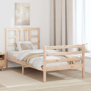 vidaXL Bedframe met hoofdbord massief hout