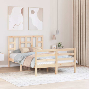 vidaXL Bedframe met hoofdbord massief hout