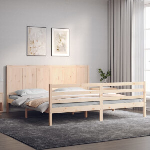 vidaXL Bedframe met hoofdbord massief hout 200x200 cm