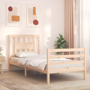 vidaXL Bedframe met hoofdbord massief hout