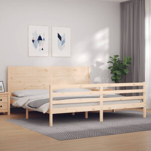 vidaXL Bedframe met hoofdbord massief hout 200x200 cm