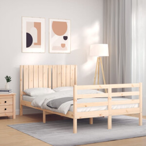 vidaXL Bedframe met hoofdbord massief hout