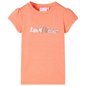 vidaXL Kindershirt met kapmouwen 128 neonoranje