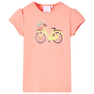 vidaXL Kindershirt 104 neonkoraalkleurig