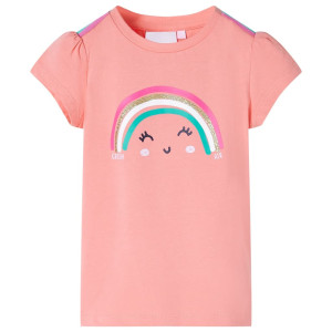 vidaXL Kindershirt 116 lichtkoraalkleurig