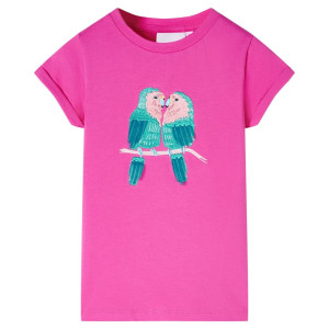 vidaXL Kindershirt 104 donkerroze