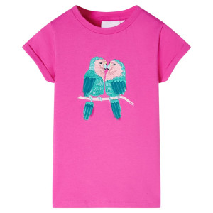 vidaXL Kindershirt 140 donkerroze