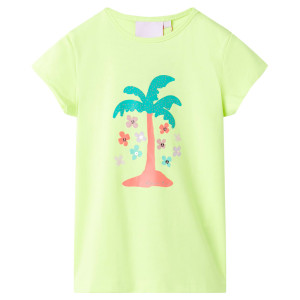 vidaXL Kindershirt 92 fluorescerend geel