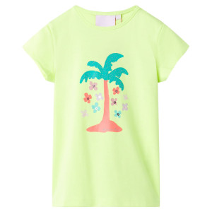 vidaXL Kindershirt 116 fluorescerend geel