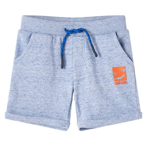 vidaXL Kindershorts met trekkoord 92 gemêleerd blauw