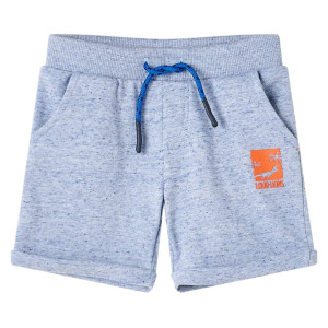 vidaXL Kindershorts met trekkoord 128 gemêleerd blauw