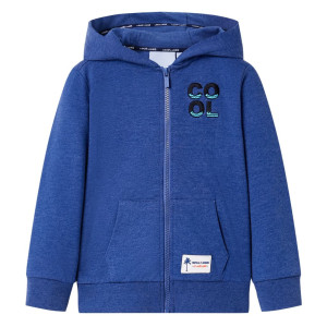 vidaXL Kindervest met capuchon en rits 104 gemêleerd donkerblauw