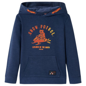 vidaXL Kindertrui met capuchon 116 gemêleerd marineblauw en oranje