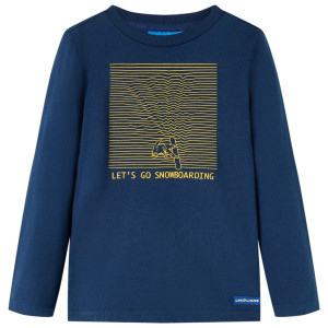 vidaXL Kindershirt met lange mouwen 92 marineblauw