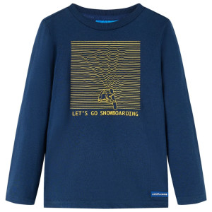 vidaXL Kindershirt met lange mouwen 140 marineblauw