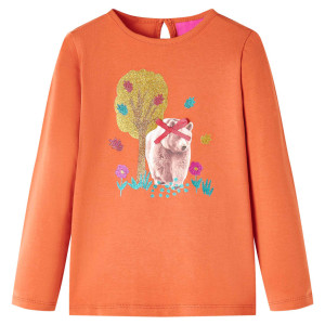 vidaXL Kindershirt met lange mouwen 116 oranjebruin