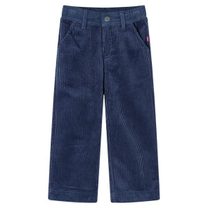 vidaXL Kinderbroek 92 ribfluweel marineblauw