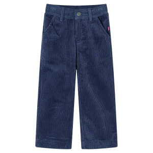 vidaXL Kinderbroek 128 ribfluweel marineblauw