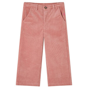 vidaXL Kinderbroek 104 ribfluweel oudroze