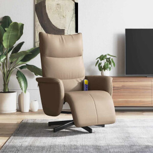 vidaXL Massagestoel verstelbaar met voetensteun kunstleer cappuccino